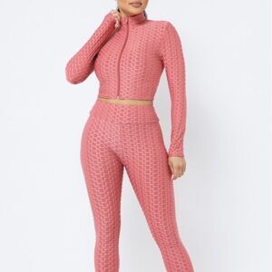 Mauve honeycomb two piece active set